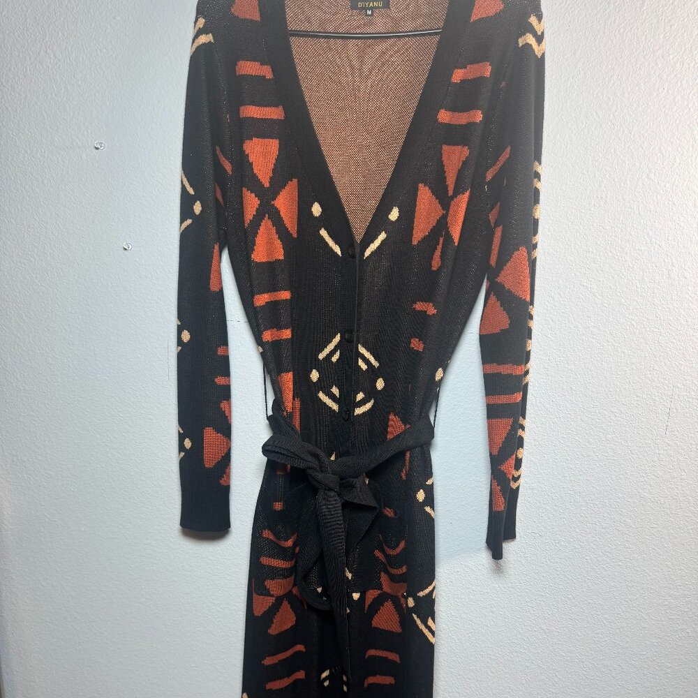 Tribal Print Cardigan Style Dress